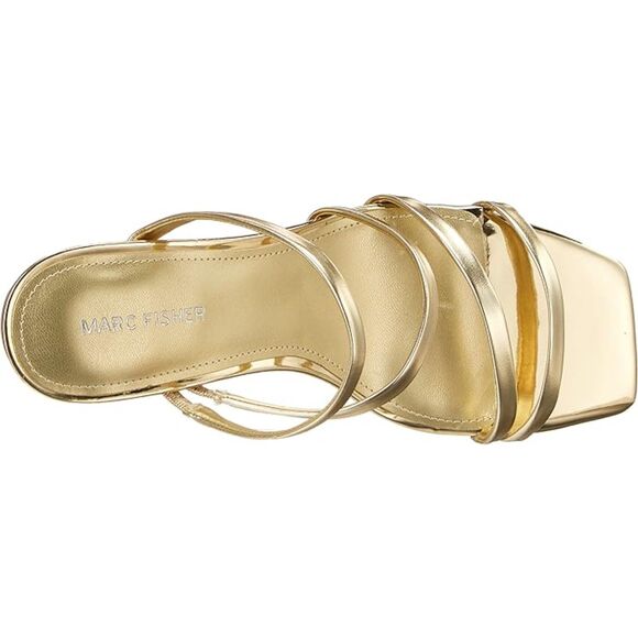 Marc Fisher Women's Kristin Heeled Sandal Strappy Gold Block Heels SZ 8.5 : NWOT - Picture 10 of 15